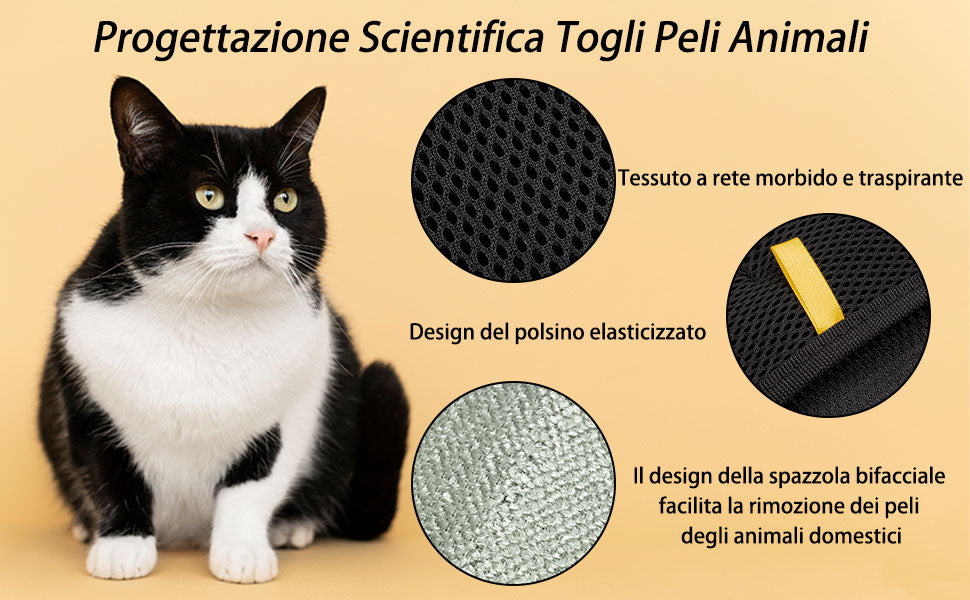 Static Pet Hair Removal Gloves - Grooming & Deshedding Gloves for Dogs Cats - Works on Sofa Carpet Clothes - Multi-Surface Brush