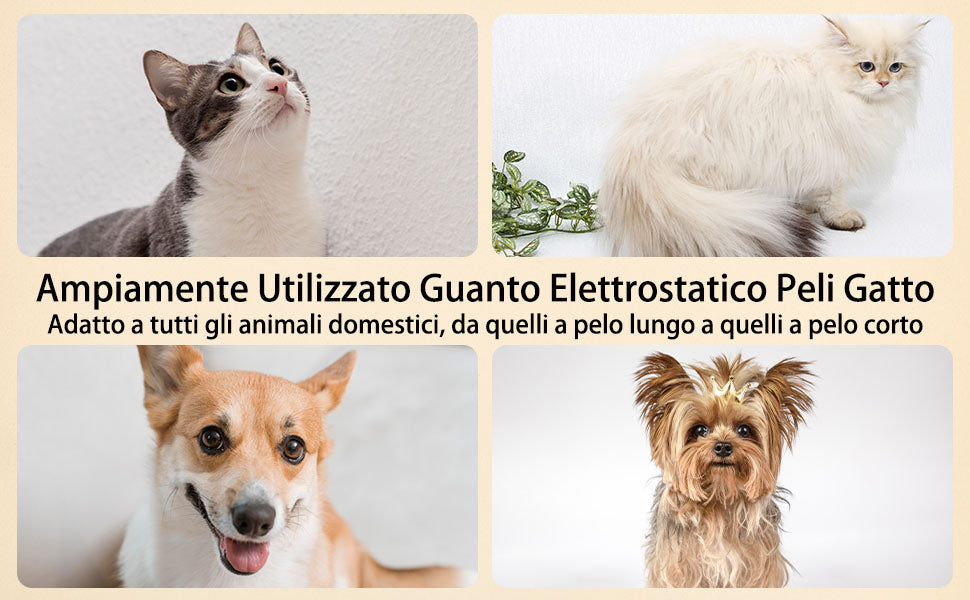 Static Pet Hair Removal Gloves - Grooming & Deshedding Gloves for Dogs Cats - Works on Sofa Carpet Clothes - Multi-Surface Brush